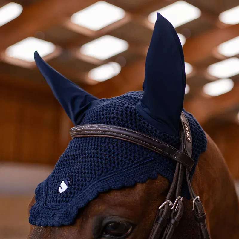 Samshield Flyshield Fly Veil Embroidery Blue Full