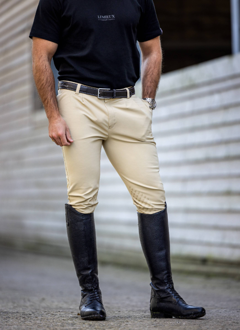 Elite Mens Classic Pleated Breech Beige-1