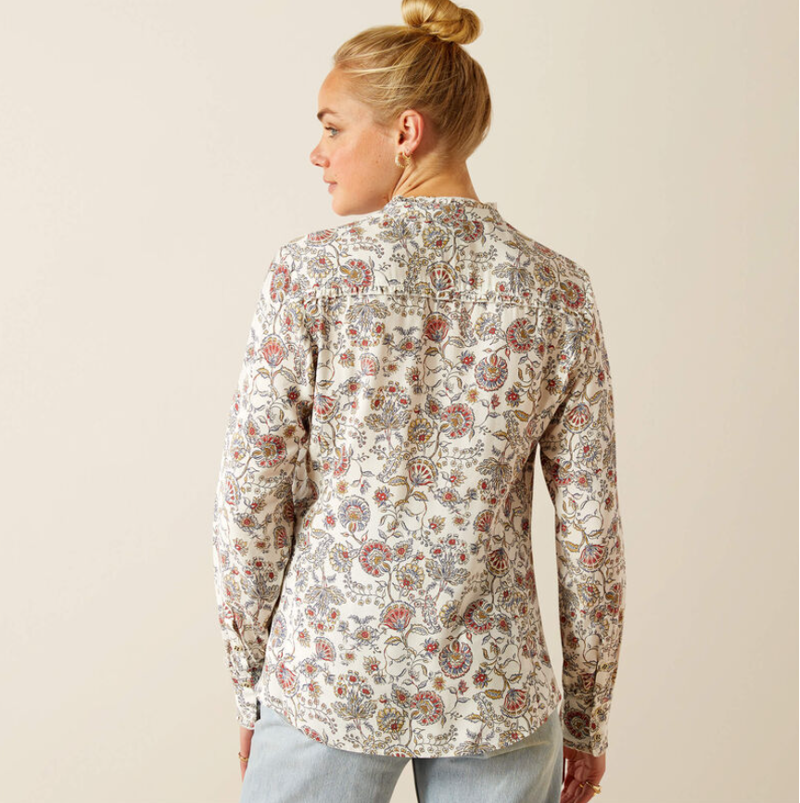 Wms Clarion LS Blouse Paisley Perennial Print-1