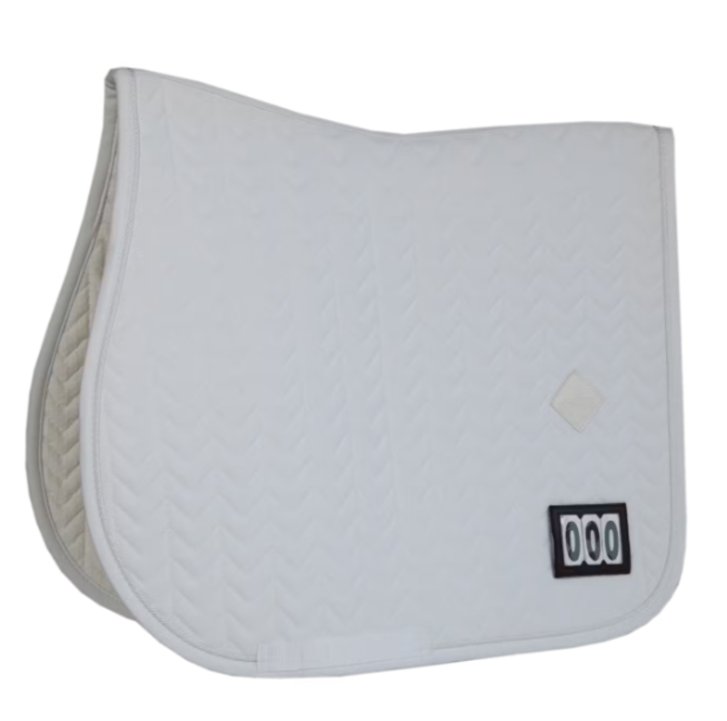 Saddle Pad Fishbone Competition Show Jumping White