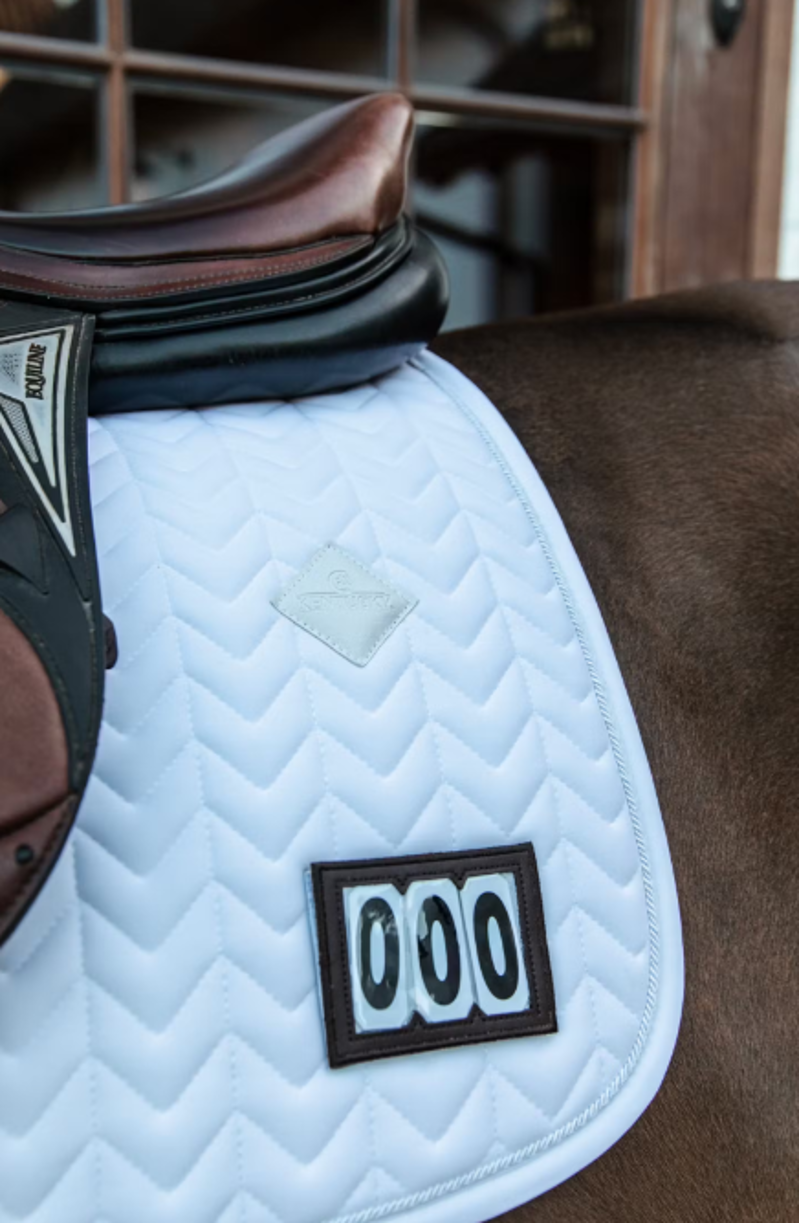 Saddle Pad Fishbone Competition Show Jumping White-2