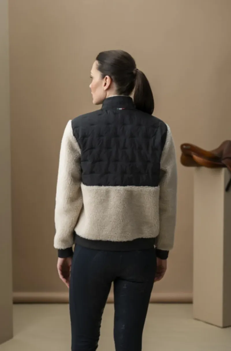 Horseware Lorenza Zip Through Borg Fleece Sand/Black-1