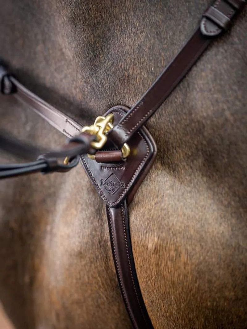 LeMieux Breastplate with Detachable Martingale Havana-1