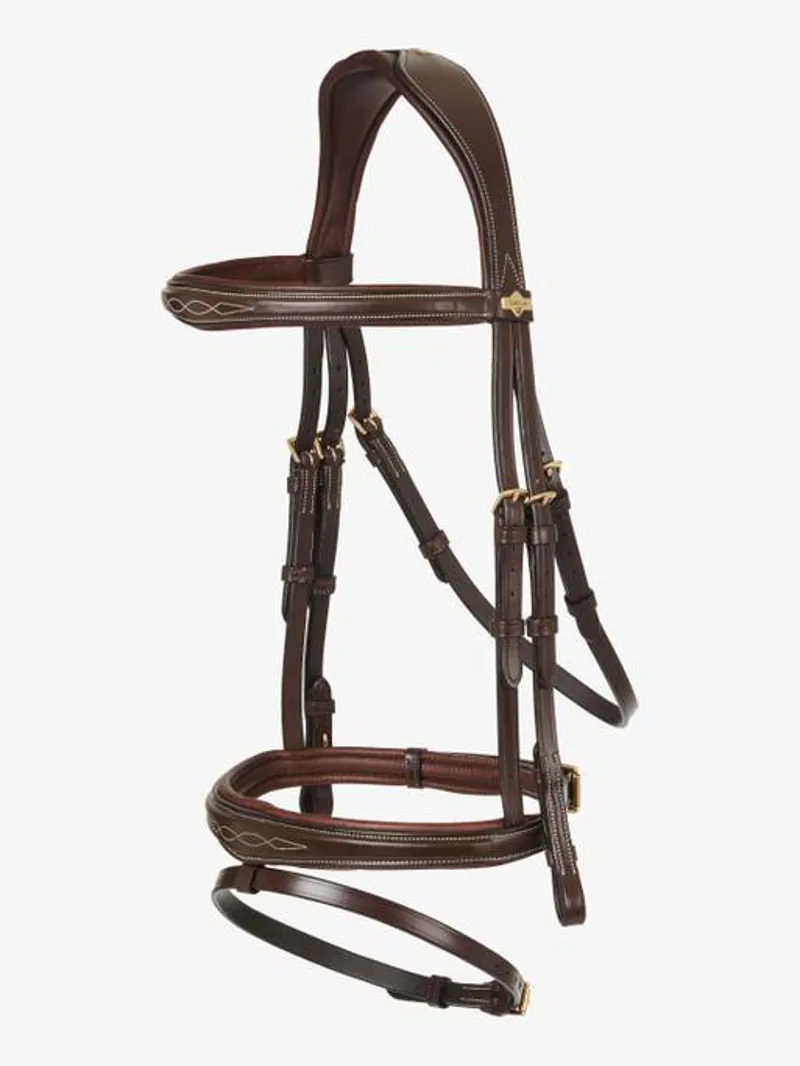 LeMieux Kudos Competition Flash Bridle Havana-1