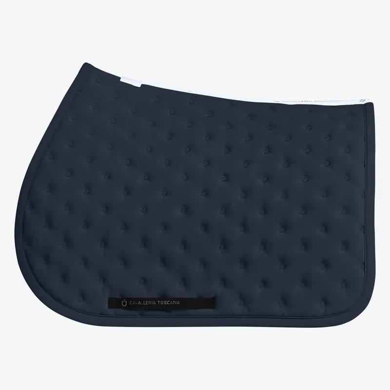 Cavalleria Toscana Jumping Saddle Pad with Quilted Design and Micro Logo Navy