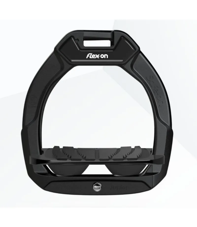 Flex-On Safe-On Junior Black Stirrups Inclined Grip Black Black