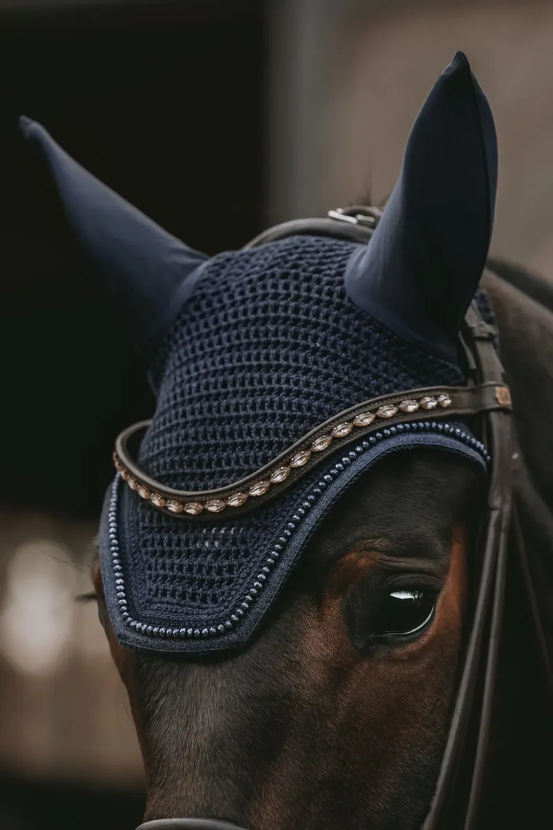 Kentucky Fly Veil Wellington Glitter Soundless Dark Navy