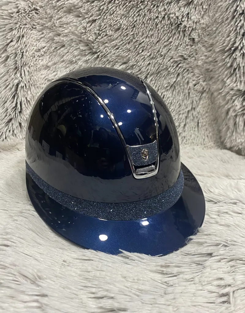 Miss Shield Gloss with Crystal Fabric Front Band and Blazon Blue Medium