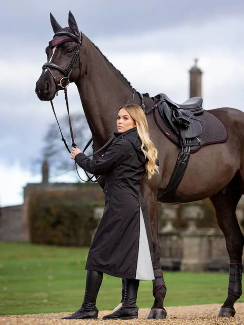 Amelie Waterproof Lightweight Riding Coat Black