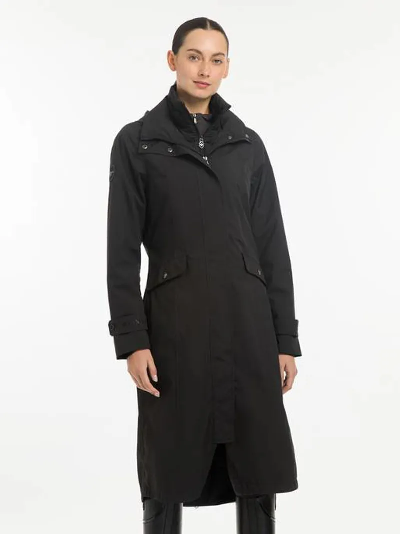 Amelie Waterproof Lightweight Riding Coat Black-2