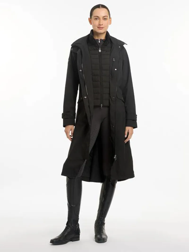Amelie Waterproof Lightweight Riding Coat Black-1
