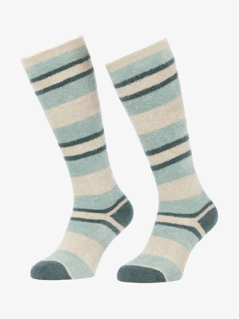 Le Mieux Sabrina Stripe Fluffy Socks Petrol