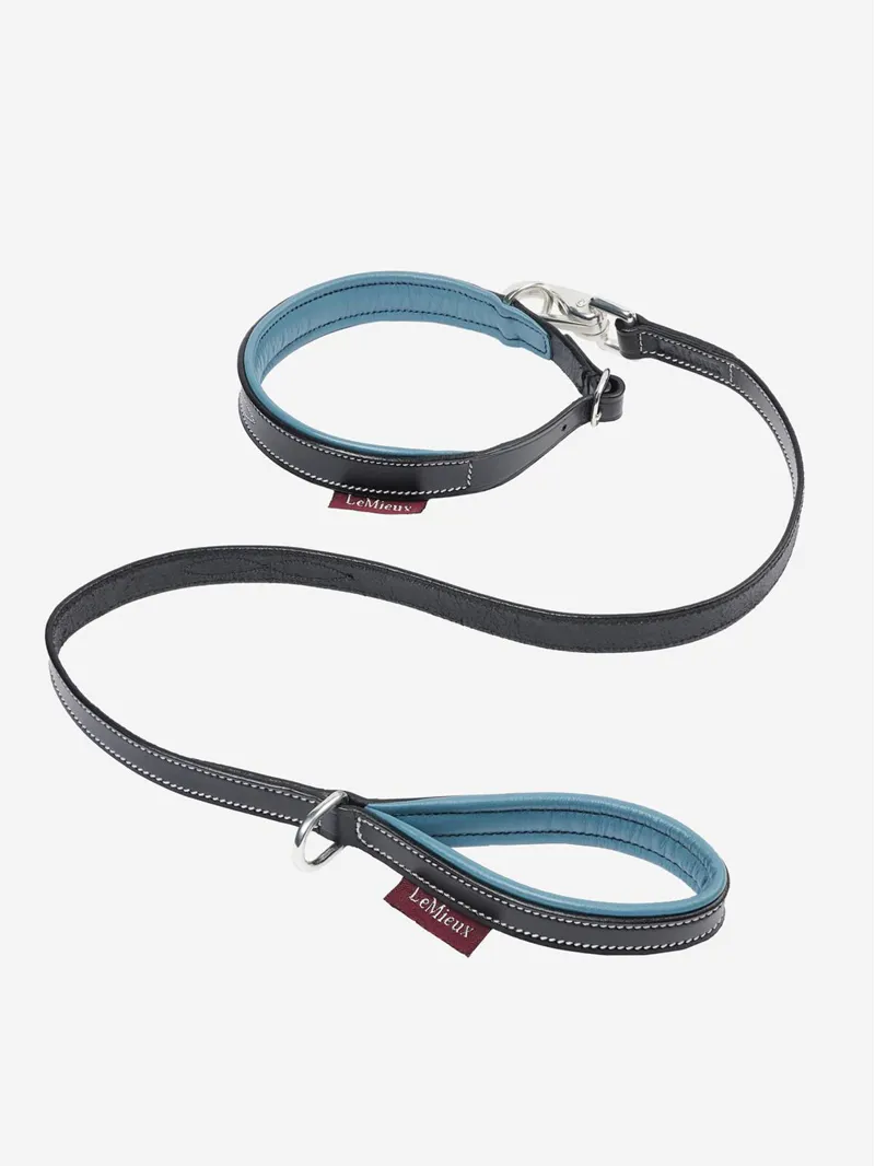 Le Mieux Toy Puppy Collar and Lead Ice Blue/Black