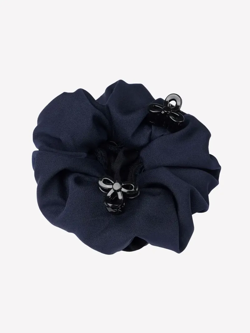 Scrunchie with Crystal Hairnet Navy-1
