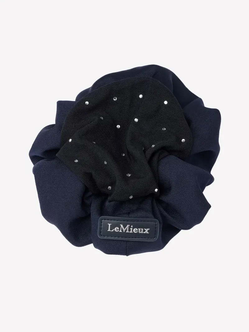 Scrunchie with Crystal Hairnet Navy