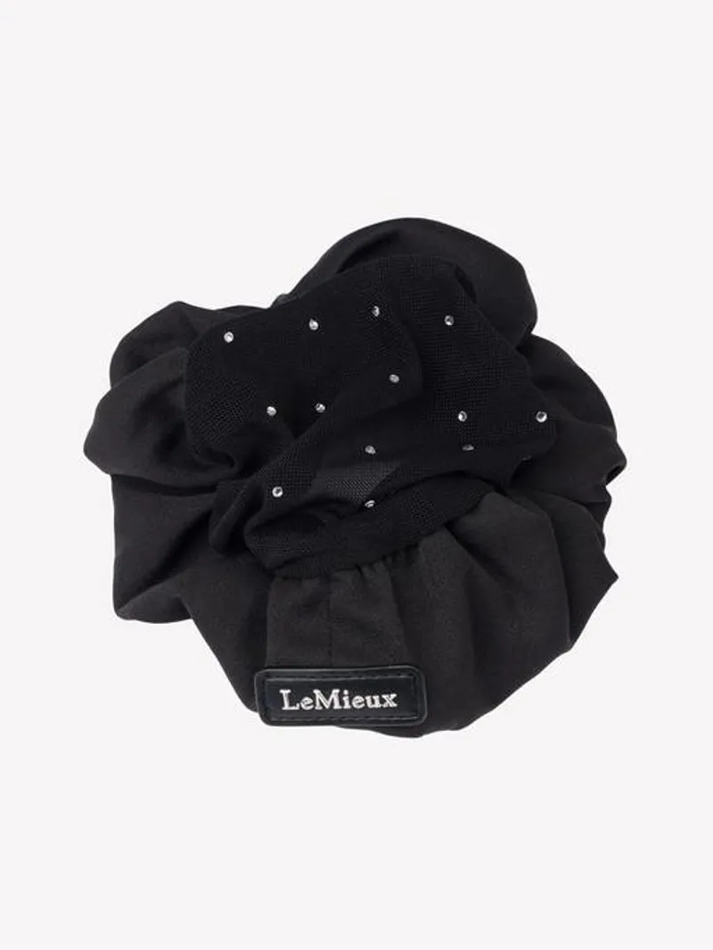 Scrunchie with Crystal Hairnet Black
