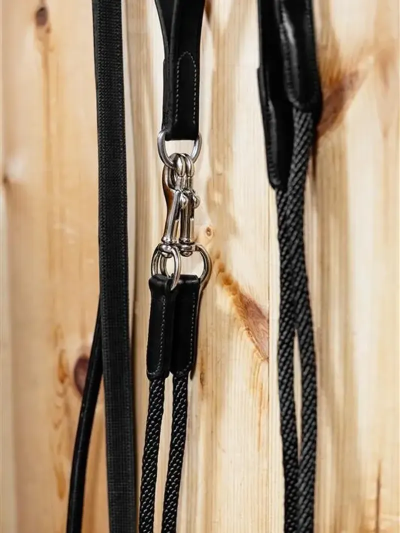 Le Mieux Leather Draw Reins Black