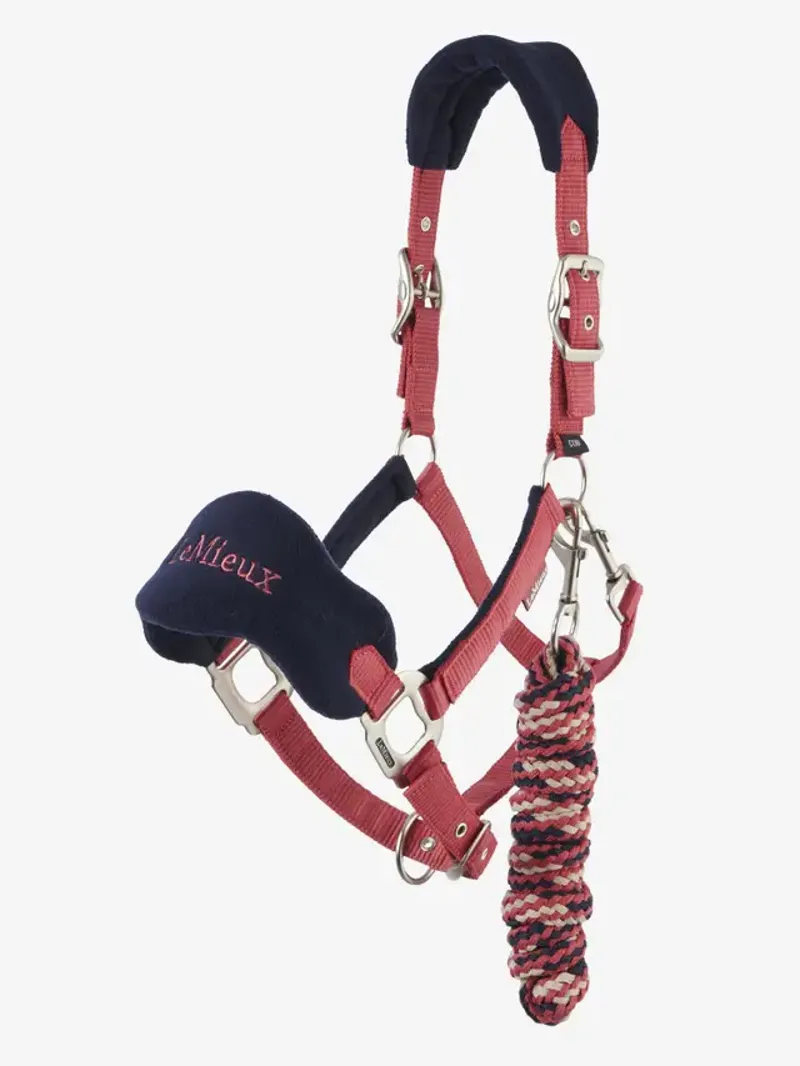 Le Mieux Mini Vogue Headcollar and Leadrope Cranberry-1