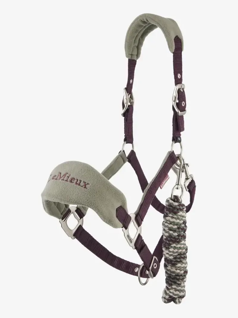Le Mieux Mini Vogue Headcollar and Leadrope Damson-1