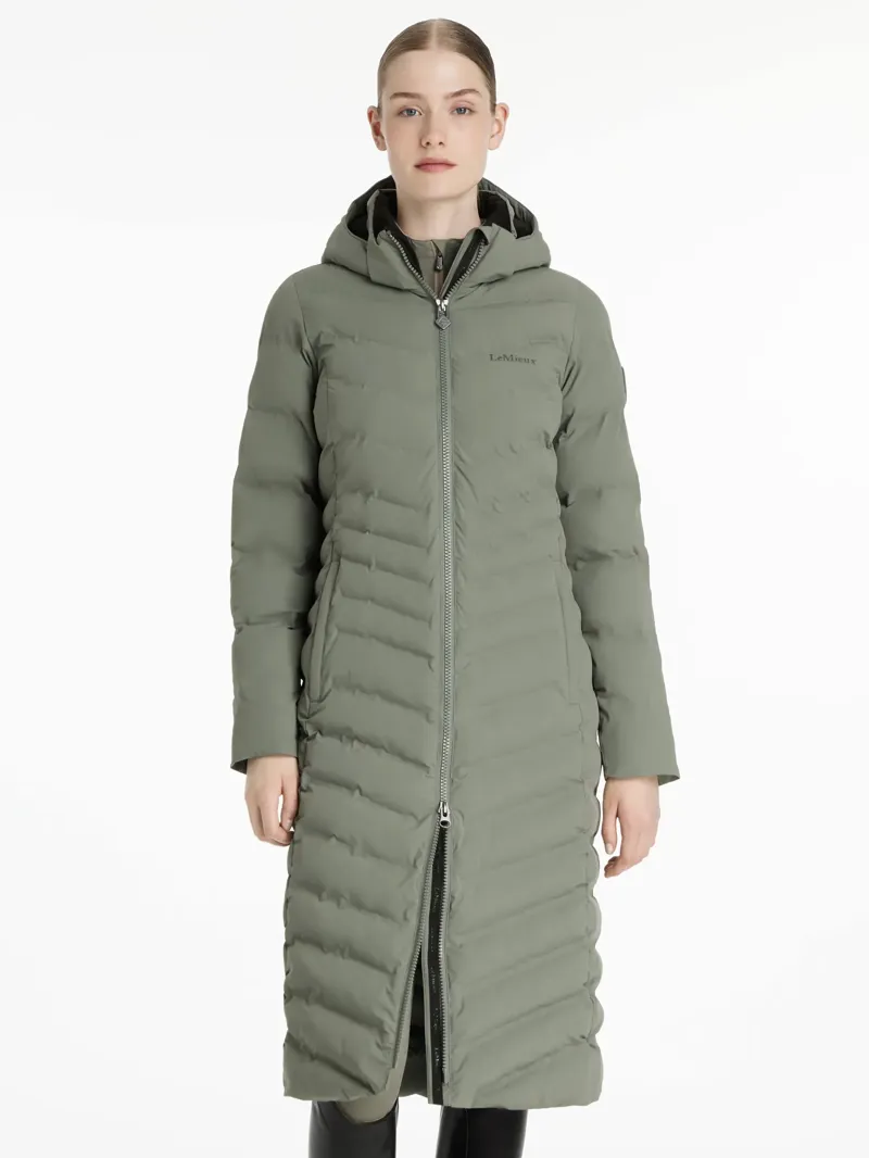 Le Mieux Hayley Water Resistant Longline Puffer Coat Rosemary-1
