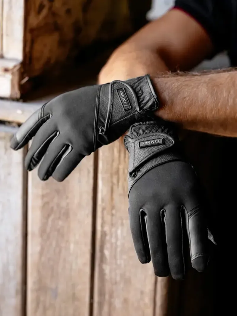 Le Meiux Hybrid Riding Gloves Black