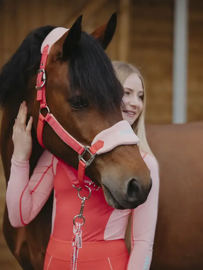 Harlow Vogue Headcollar and Leadrope Coral Crush