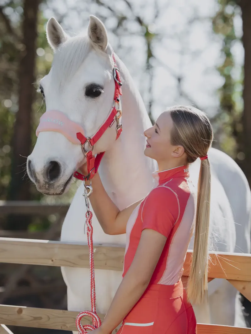 Harlow Vogue Headcollar and Leadrope Coral Crush-1
