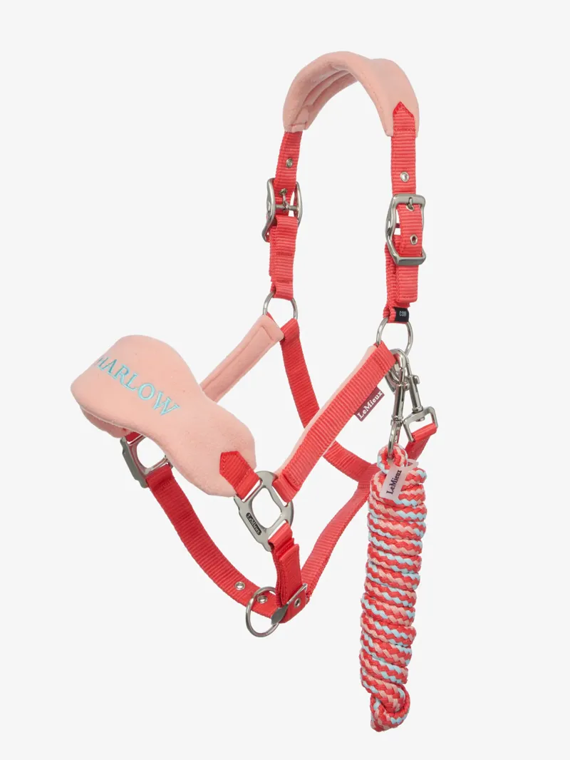 Harlow Vogue Headcollar and Leadrope Coral Crush-2