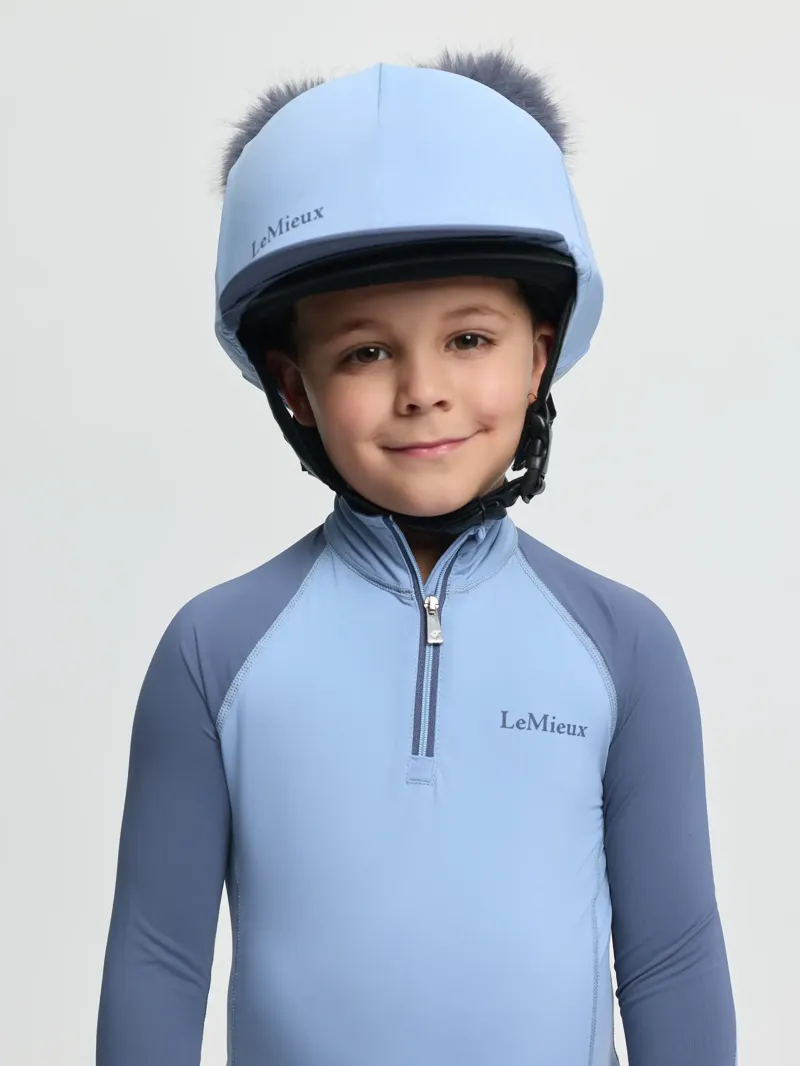 LeMieux Mini Double Pom Hat Silk Powder Blue 