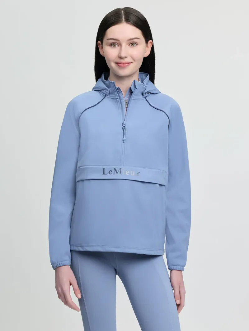 LeMieux Young Rider Paige Quarter Zip Waterproof Jacket Powder Blue 