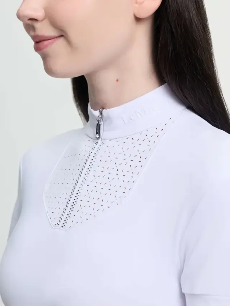 LeMieux Young Rider Brilliance Livvy SS Show Shirt White-2