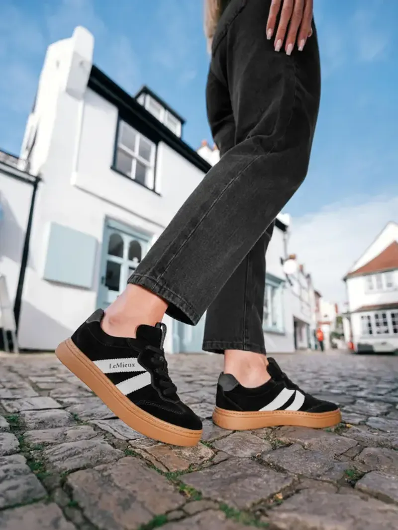 LeMieux Stockbridge Suede Lifestyle Trainer Black-1
