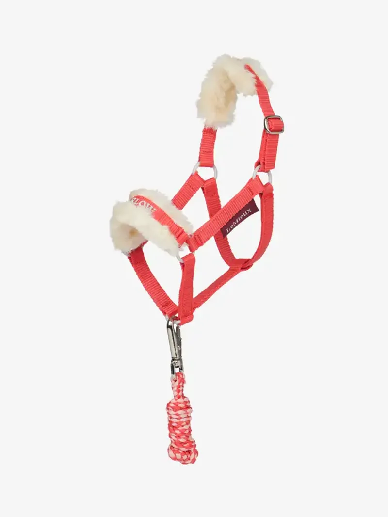 LeMieux Harlow Hobby Horse Headcollar and Leadrope Coral Crush-1