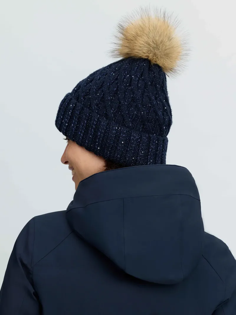 Bernie Sequin Beanie Navy-1