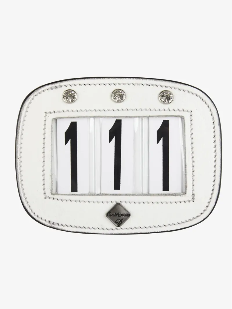 LeMieux Saddle Number Holder Square White Diamante