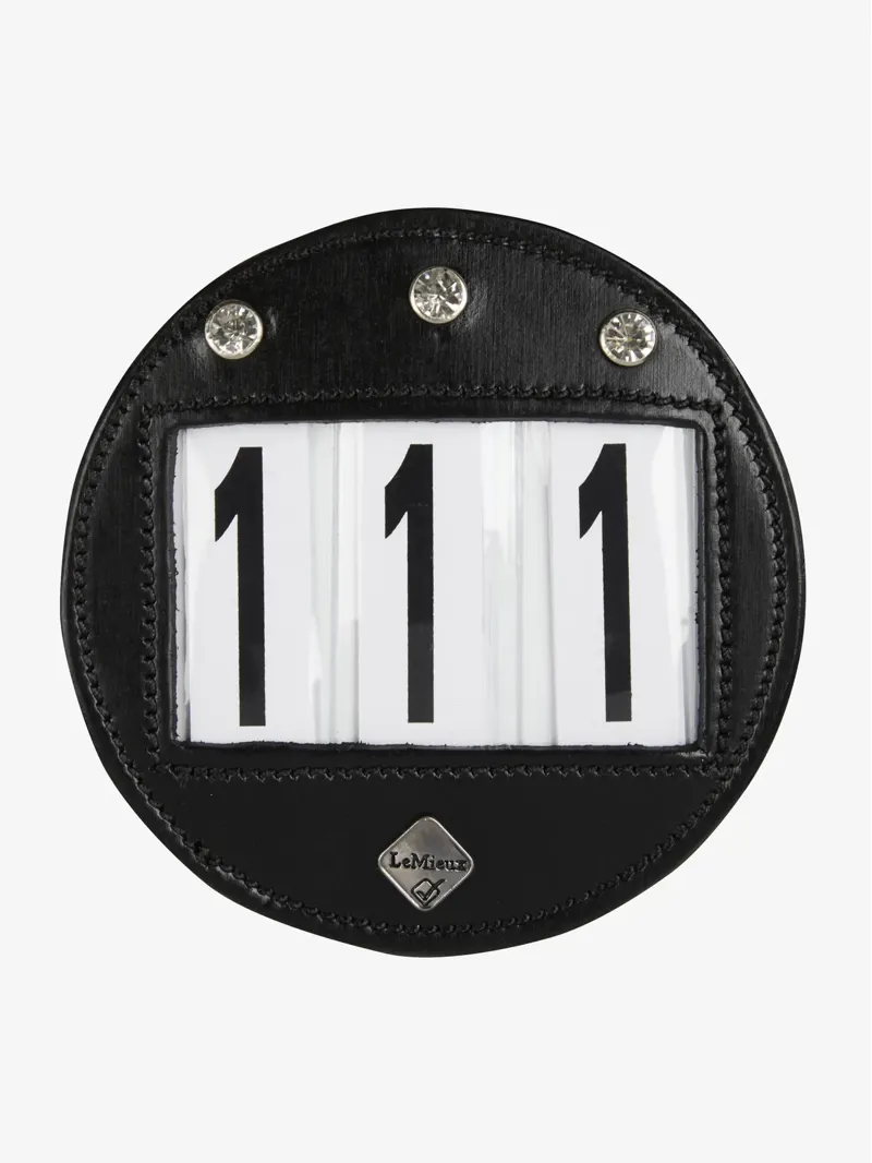 LeMieux Bridle Number Holder Round Black Diamante