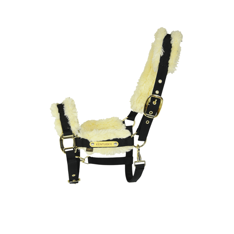 Kentucky Nylon Sheepskin Halter Natural-1
