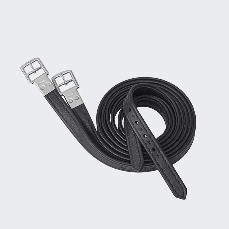 Prestige Non-Stretch Stirrup Leathers Black
