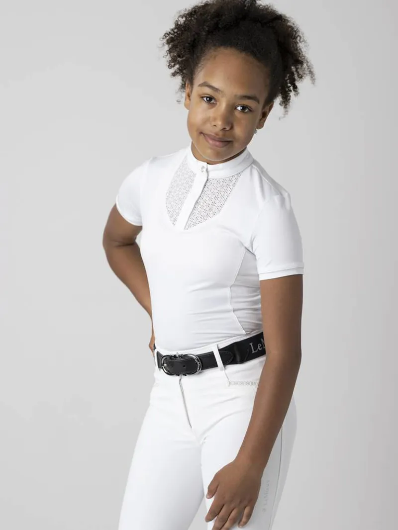 LeMieux Youth Show Shirt with Bib White/White-2
