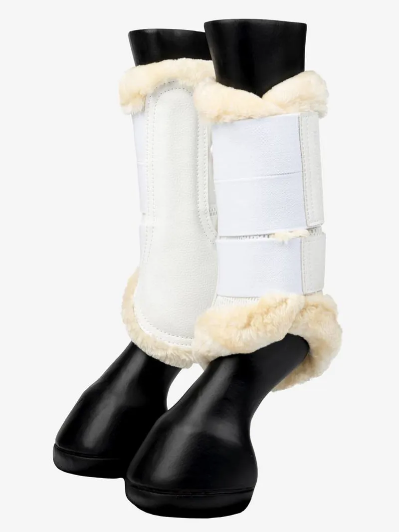 LeMieux Fleece Edged Mesh Brushing Boot White/Natural-1