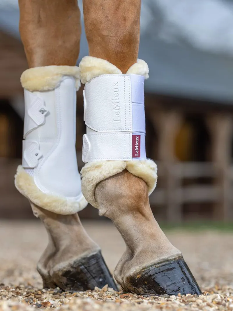 LeMieux Fleece Edged Mesh Brushing Boot White/Natural