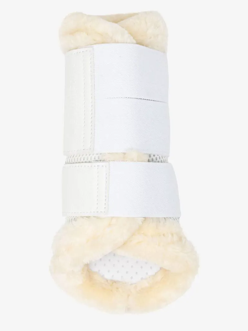LeMieux Fleece Edged Mesh Brushing Boot White/Natural-2