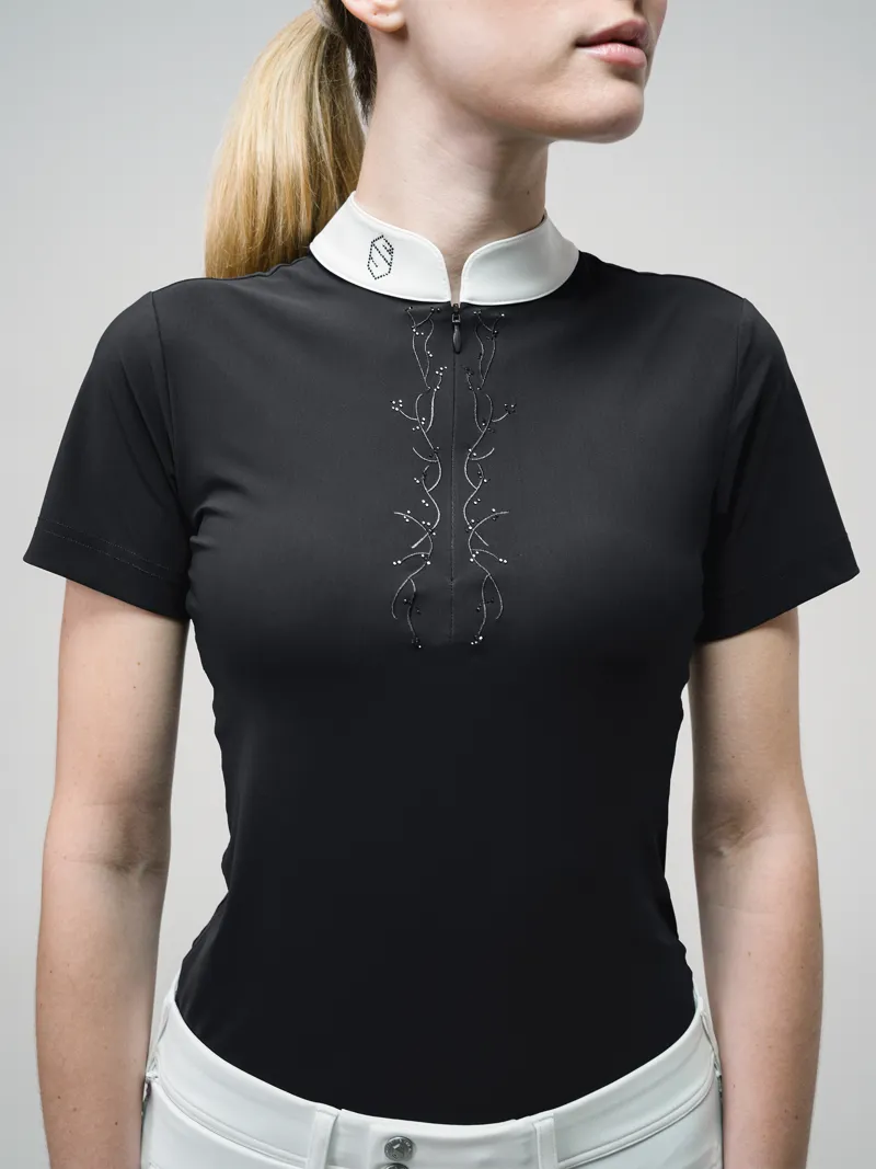 Samshield Loise Crystal Leaf Short Sleeve Shirt Black