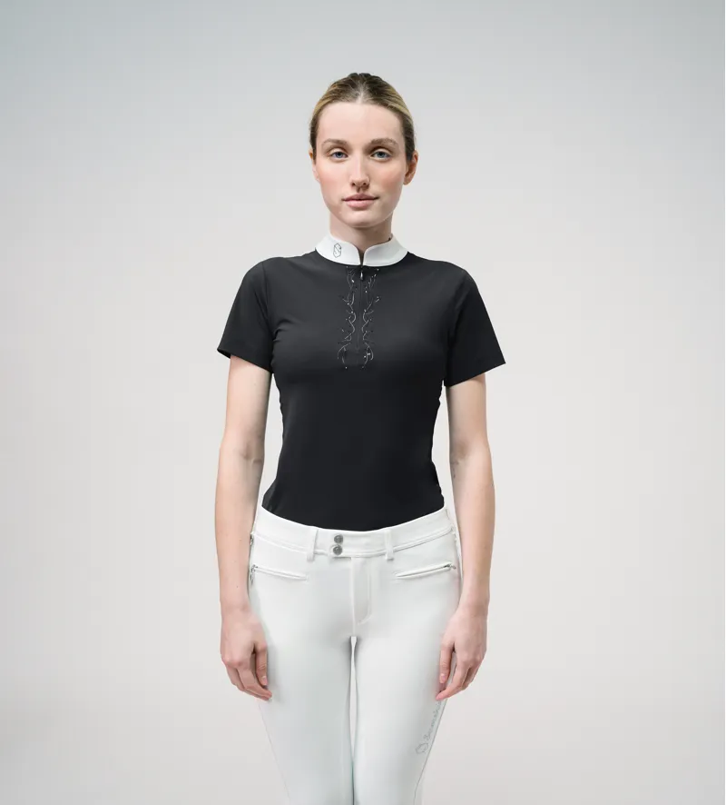 Samshield Loise Crystal Leaf Short Sleeve Shirt Black-2