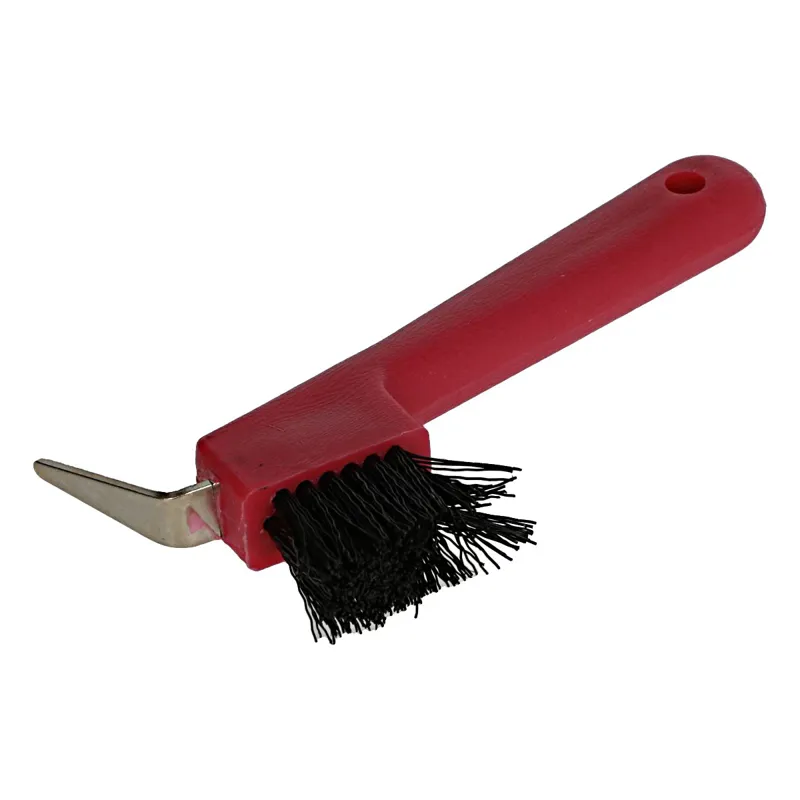 Ezi-Groom Hoof Pick Brush in Red