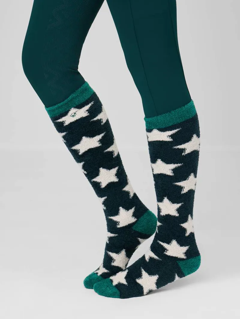 LeMieux Sasha Star Fluffies Socks Spruce-1